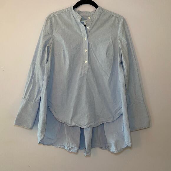 Veronica Beard Women's size 8 Blue White Stripe Greer Long Sleeve Flowy Blouse - Picture 1 of 11